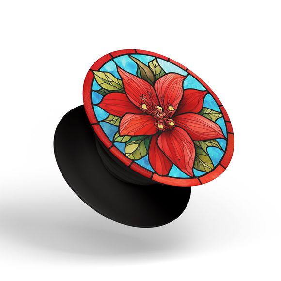 PopSockets Poinsettia Red Christmas Flower for Phone Women Swappable PopGrip - Picture 5 of 13